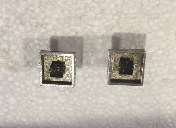 Square Cufflinks with Square Stone - image 1
