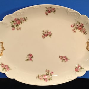 Large Antique Haviland Limoges Platter Trimmed in Gold