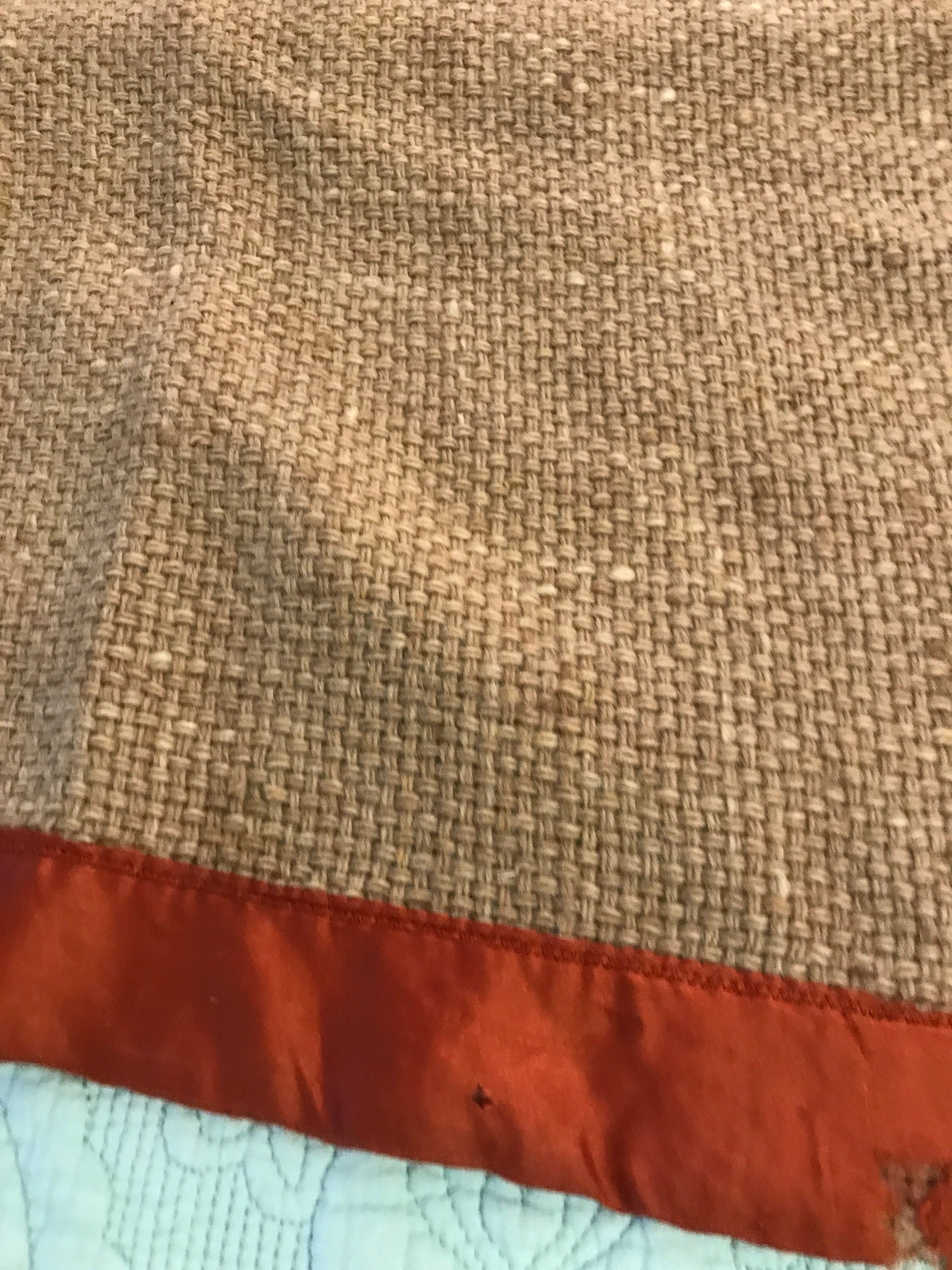 Vintage Hand Loomed Wool Blanket With Satin Edge Etsy