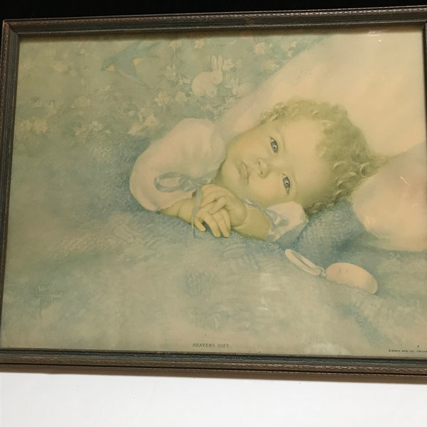 1932 framed print "Heavens Gift" Amp Benson Muller