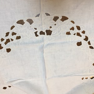 Vintage Cut Work Tablecloth