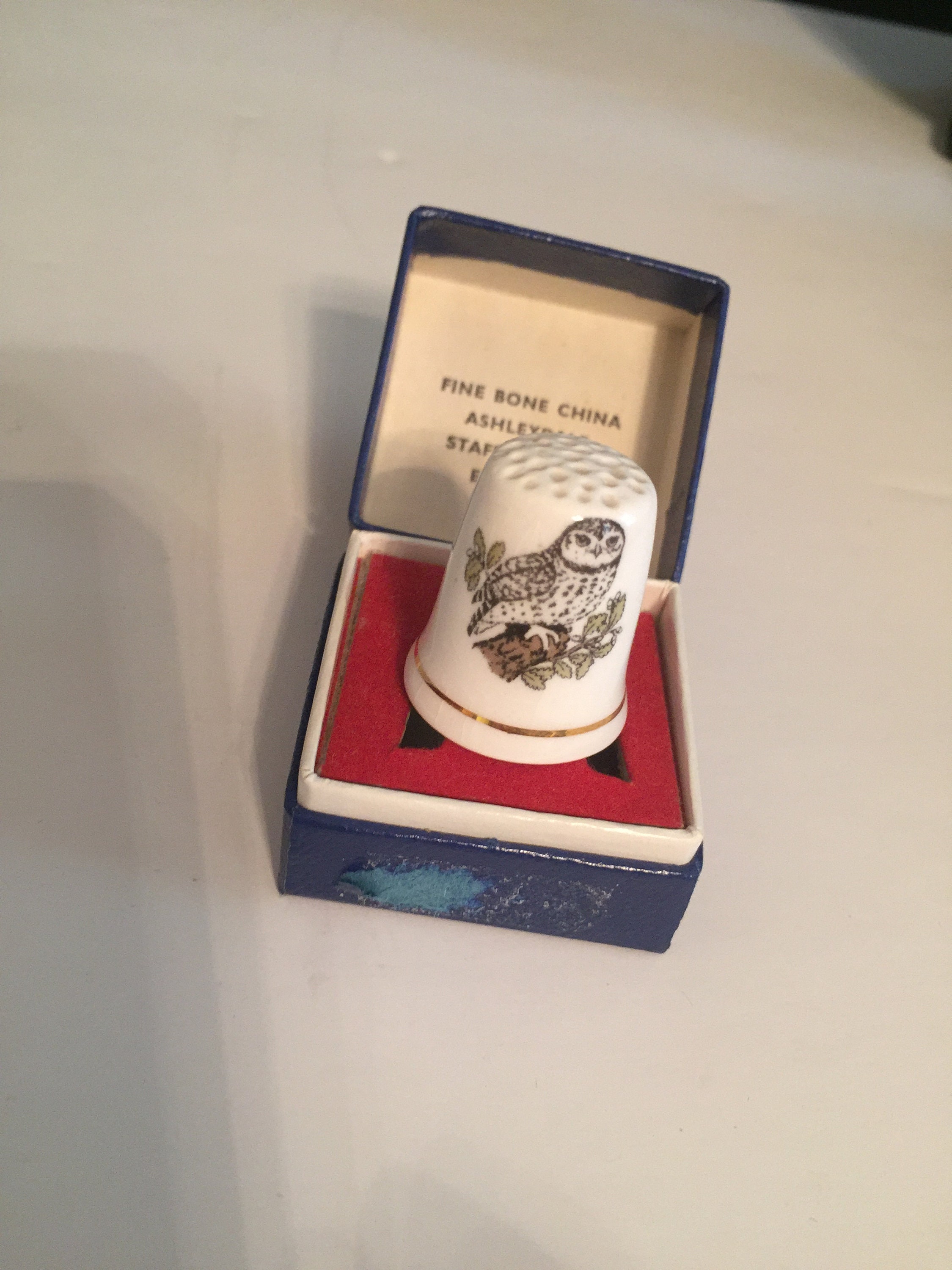 Ashleydale Owl Thimble: Staffordshire England, Never Used
