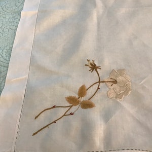 Victorian hemstitched cloth with satin roses