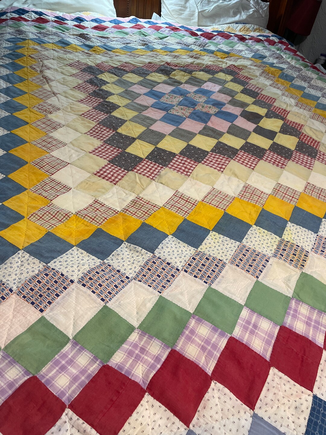 1920 Around the World patchwork Quilt Etsy