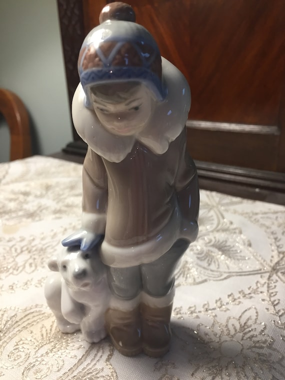 Lladro Eskimo Boy W Polar Bear - Etsy