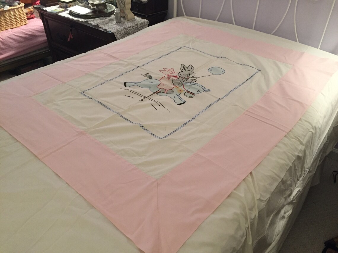 Vintage handmade crib cover Etsy