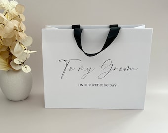 Wedding Day Gift Bag | Custom Wedding Gift Bag | Groom Gift Box | Gift for Groom | To My Groom On Our Wedding Day | Almost Husband