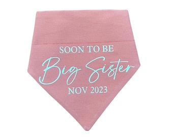 Pregnancy Announcement Dog Bandana | Big Sister Dog Reveal