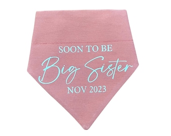 Pregnancy Announcement Dog Bandana | Baby Announcement Dog Bandana | Big Sister Dog Bandana