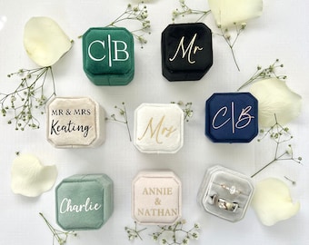 Personalised Ring Box | Custom Wedding Ring Boxes | Ring Bearer | Velvet Wedding Ring Box | Engagement Ring Box