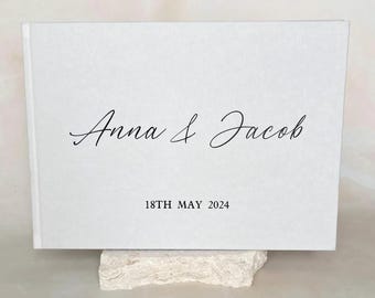 Personalized Wedding Guest Book | Fabric Hardcover, A4 Landscape