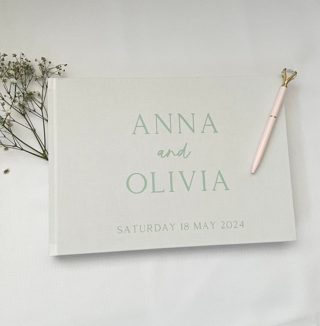 Custom Linen Wedding Guest Book Wedding Guest Book Custom Etsy Australia