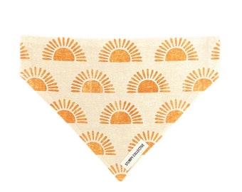 Boho Dog Bandana | Sunshine Dog Bandana | Mustard Dog Bandana | Over the Collar Bandana