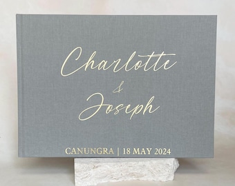 Custom Fabric Wedding Guest Book | Personalised Wedding Keepsake Book