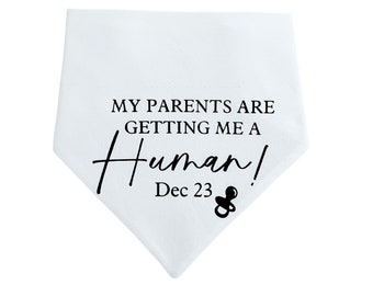 Pregnancy Announcement Dog Bandana | Baby Announcement Dog Bandana | Pregnancy Reveal