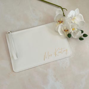 Personalised Bridal Clutch | Bride Handbag | Mrs Clutch Bag | Bridesmaid Gift Bag | Custom Clutch Handbag | Bridal Gift | Gift for Bride