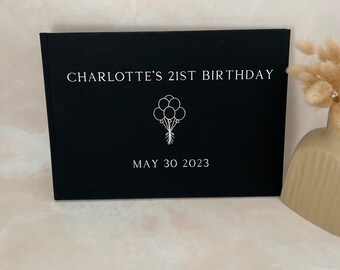 Custom Birthday Guest Book | Linen Birthday Guest Book | Birthday Keepsake | Photo Guest Book | Birthday GB 1