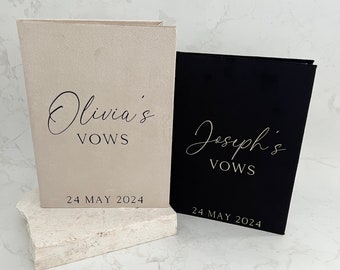 Set of Two Custom Vow Books | His & Her Vow Books | Personalised Vow Book | Wedding Vows