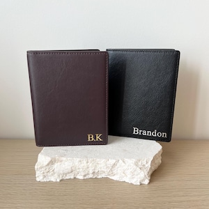 Mens Leather RFID Protected Passport Wallet | Personalised Passport Cover | Monogramed Passport Holder | Travel Gift | Gift for Him