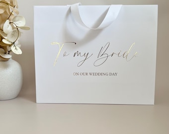 Wedding Morning Gift Bag | Custom Wedding Gift Bag | Bridal Gift Box | Gift for Bride | To My Bride On Our Wedding Day