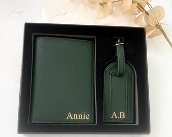 Custom Passport Cover & Tag Set | Personalised Passport Cover | Personalised Travel Set | Travel Gift | Custom Luggage Tag