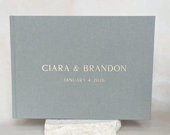 Foil Guest Book | Personalised Fabric Guest Book | Custom Wedding Book | Wedding Scrapbook | Engagement Guest Book | Photo Guest Book | GB26