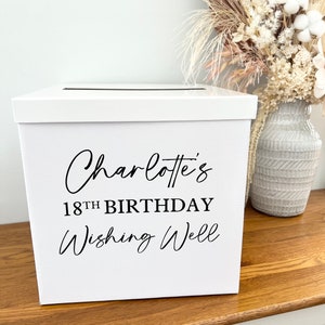 Bon anniversaire | Puits à souhaits personnalisé | Boîte pour cartes personnalisée | Coffret cadeau d'anniversaire | Cadeau d'anniversaire Bien choisir | Anniversaire marquant