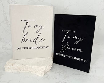 To My Groom On Our Wedding Day | To My Wife On Our Wedding Day | To My Husband | Wedding Vows | Personalised Vow Books | Wedding Note Cards
