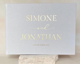 Gold Wedding Guest Book | Custom Engagement Guest Book | Personalised Wedding Book | Wedding Scrapbook | GB16