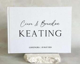 Custom Wedding Guest Book | Fabric Hardcover, Personalized Keepsake