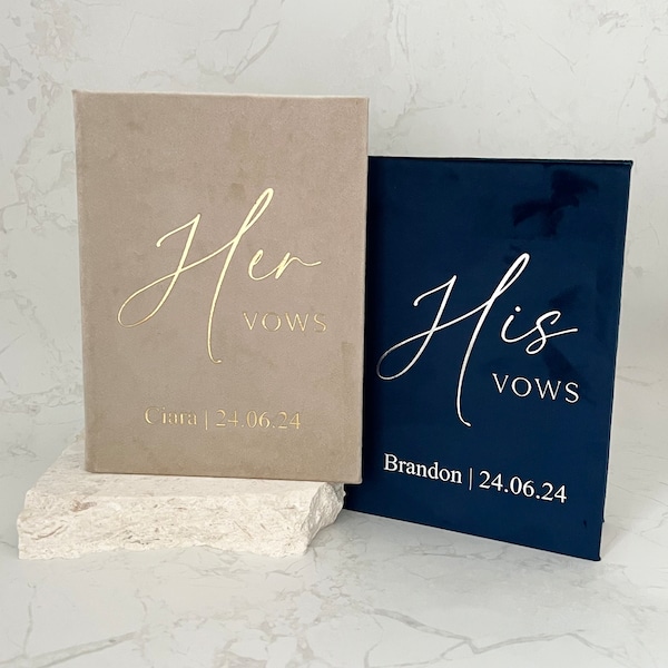 Set of Two Vow Books | His & Her Vow Books | Custom Vow Book | Wedding Vows | Personalised Vow Books