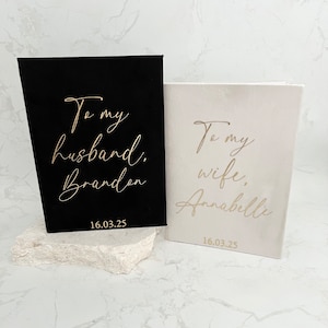 Set of Two Vow Books | To My Groom Letter Book | To My Bride On Our Wedding Day | To My Husband | Wedding Vows | Personalised Vow Books