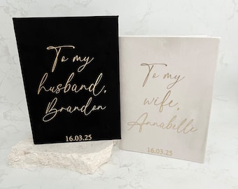 Set of Two Vow Books | To My Groom Letter Book | To My Bride On Our Wedding Day | To My Husband | Wedding Vows | Personalised Vow Books