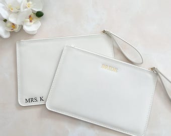 Monogrammed Clutch Bag | Bridal Clutch | Custom Wedding Clutch Handbag | Custom Embossed Clutch | Gift for Her | Mrs Handbag | Bridal Bag