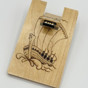 16GB Wood Burned USB Drive- Viking Ship