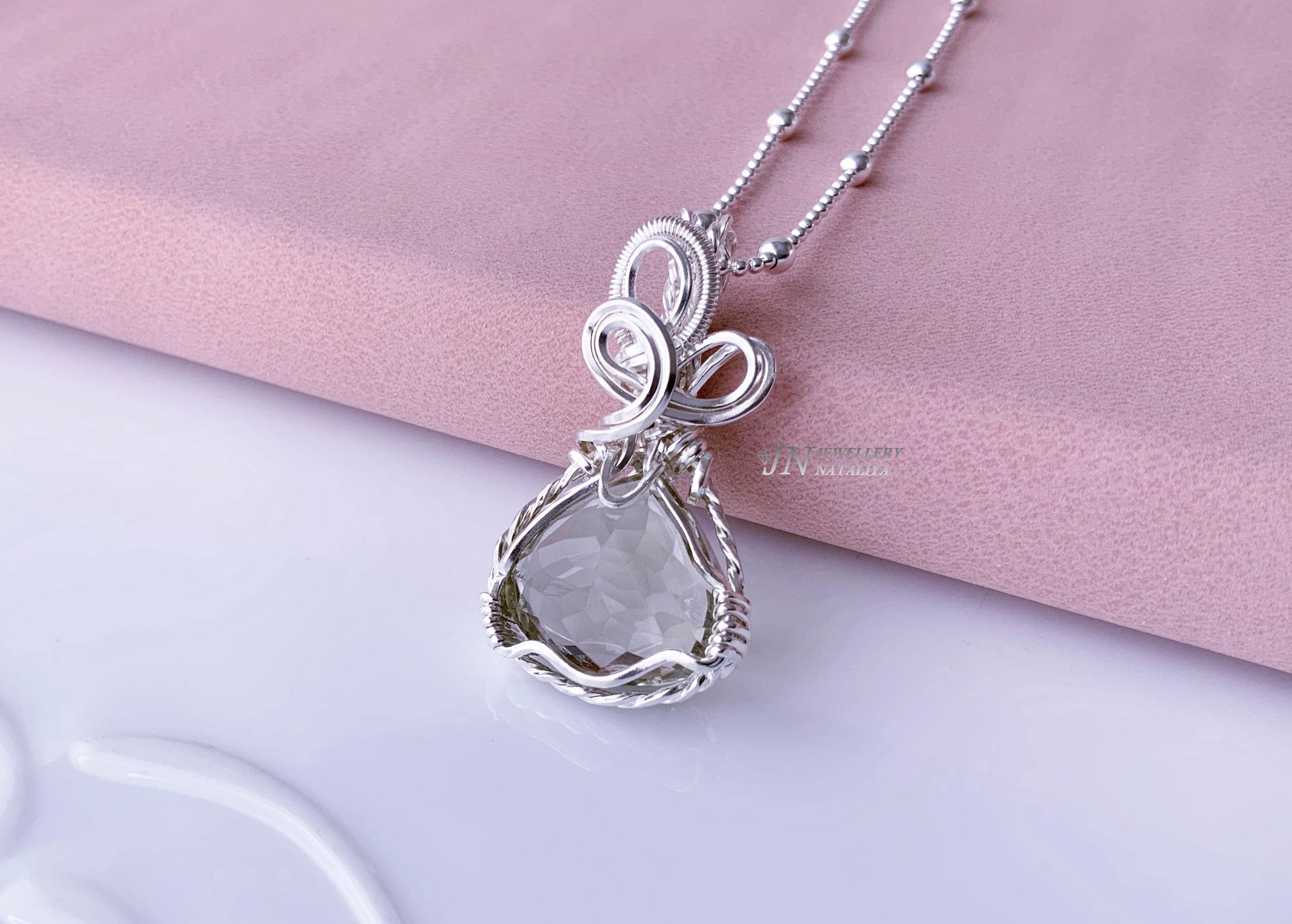 Ciondolo In Ametista Verde, Ciondolo In Argento Sterling 925, Ciondolo - Foto 4