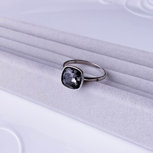 Silver Night Austrian Crystal Sparkle by 7K - 925 Sterling Silver Ring Decorated with Fine Austrian Crystal Gift for Her