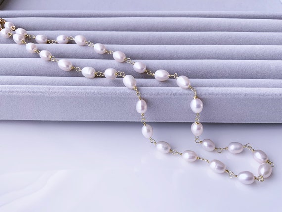 Collana Di Perle Bianche A Chicco Di Riso In Oro 18 Kt - I Gioielli Del Mare - Foto 9