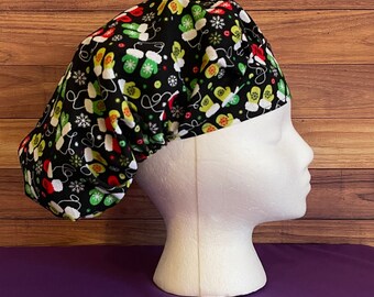 Women’s adjustable bouffant surgical scrub hat.