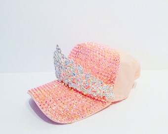 Rundisney 15 Run Disney Princess Half Marathon Pink Tiara Veil Ear Hat Cap Disneyana Collectibles
