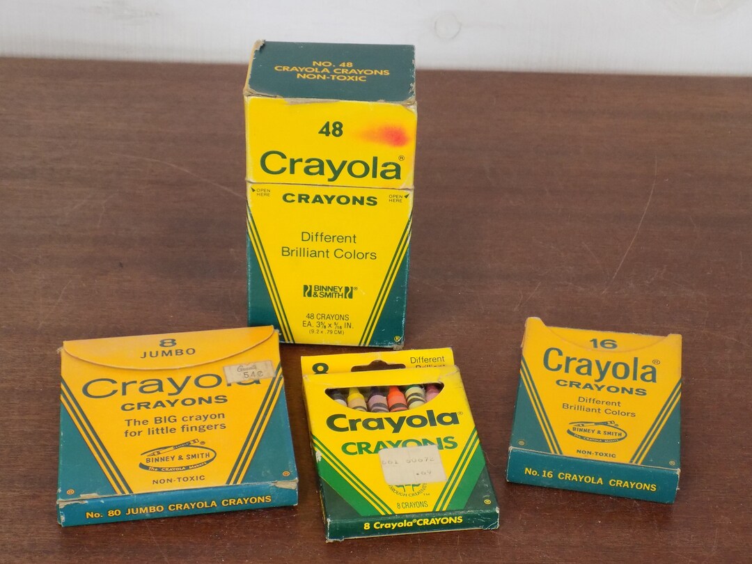 Vintage Crayola Crayons 4 Boxes Etsy