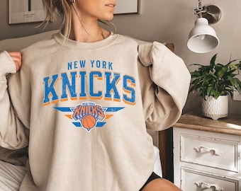 New York Knicks Sweatshirt Women Vintage New York Knicks Crewneck Men Distressed Knicks Pullover Vintage Unisex Knicks Shirt Oversize