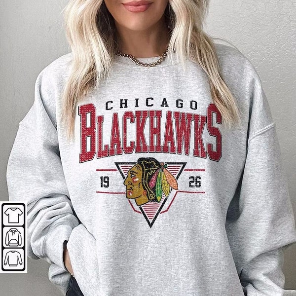 Vintage 90s Chicago Blackhawks Sweatshirt ,Chicago Blackhawks Unisex t-shirts, long-sleeved t-shirts , gifts for Blackhawks Hockey fans