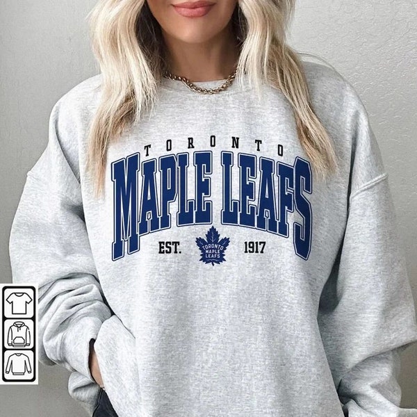 Chemise des Maple Leafs de Toronto, Merch vintage des années 90 Sweatshirt Hockey Retro Unisex Crewneck Cadeau pour Fan College
