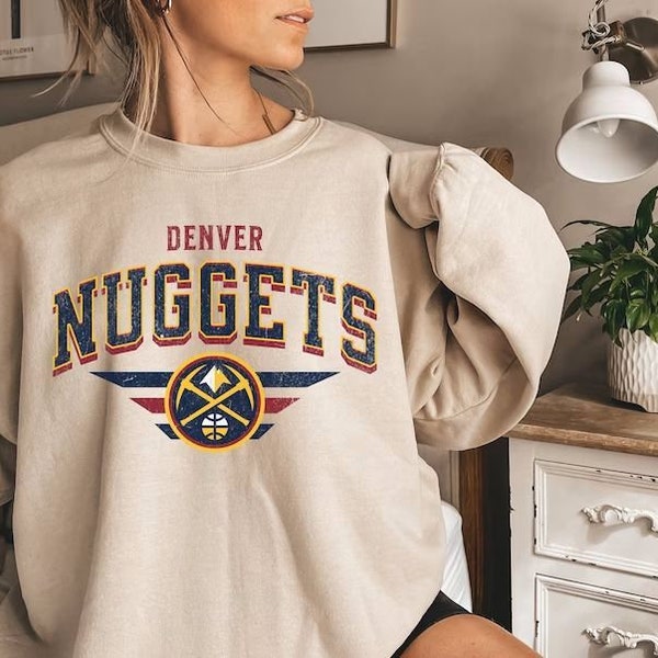 Denver Nuggets Sweatshirt Vintage Women Nuggets Retro Sweatshirt Denver Nuggets Pullover Nuggets Men Crewneck Vintage Nugget Sweatshirt Men