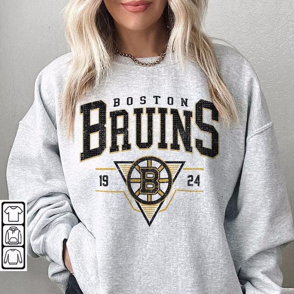 Vintage 90er Jahre Boston Bruins Sweatshirt, Unisex T-Shirts, langärmelige T-Shirts, Geschenke für Bruins Hockey-Fans