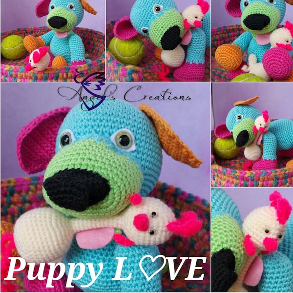 Puppy Love en rubberkippie in mand.