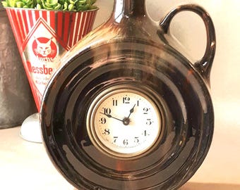 Vintage Brush McCoy "Jug Time" Lux Clock - With Label - Collectible Pottery Clock