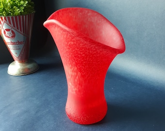 Amazing Vintage Kosta Boda Ulrica Hydman Vallien "Funghi" Vase - Bright Red Satin Glass