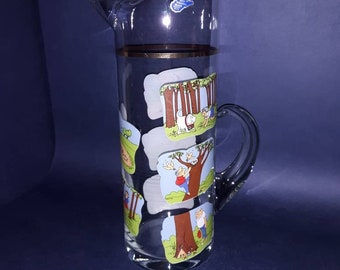 Vintage West Virginia Glass Carl Ashby Golf Cocktail Pitcher